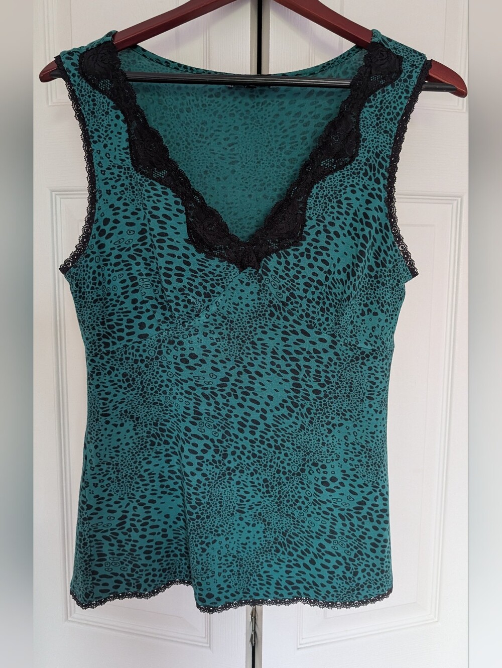 Express Teal Green & Black Speckled Top